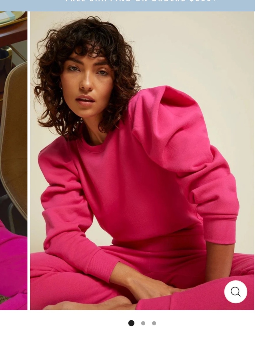 Nation LTD Barbie Pink Draped-Sleeve Sweatshirt size S